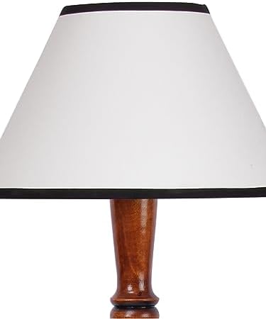 AMDHOME White & Black Cotton conical Wooden Floor lamp -60