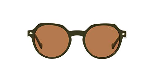 Vogue Eyewear Men's Vo5370s Round Sunglasses, Full Green/Brown