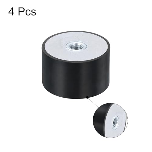 QUARKZMAN 4 Stück 40 x 25mm M8 Gewindebuchsen aus Gummi, Schwingungsisolatoren, Ersetzt Antivibrationspads Flaches Silentblock-Basisblock