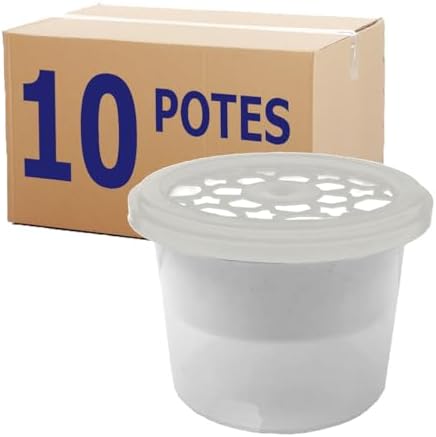 Kit 10 Pote Anti Umidade Evita Mofo E Mau Cheiro Tampa Transparen...