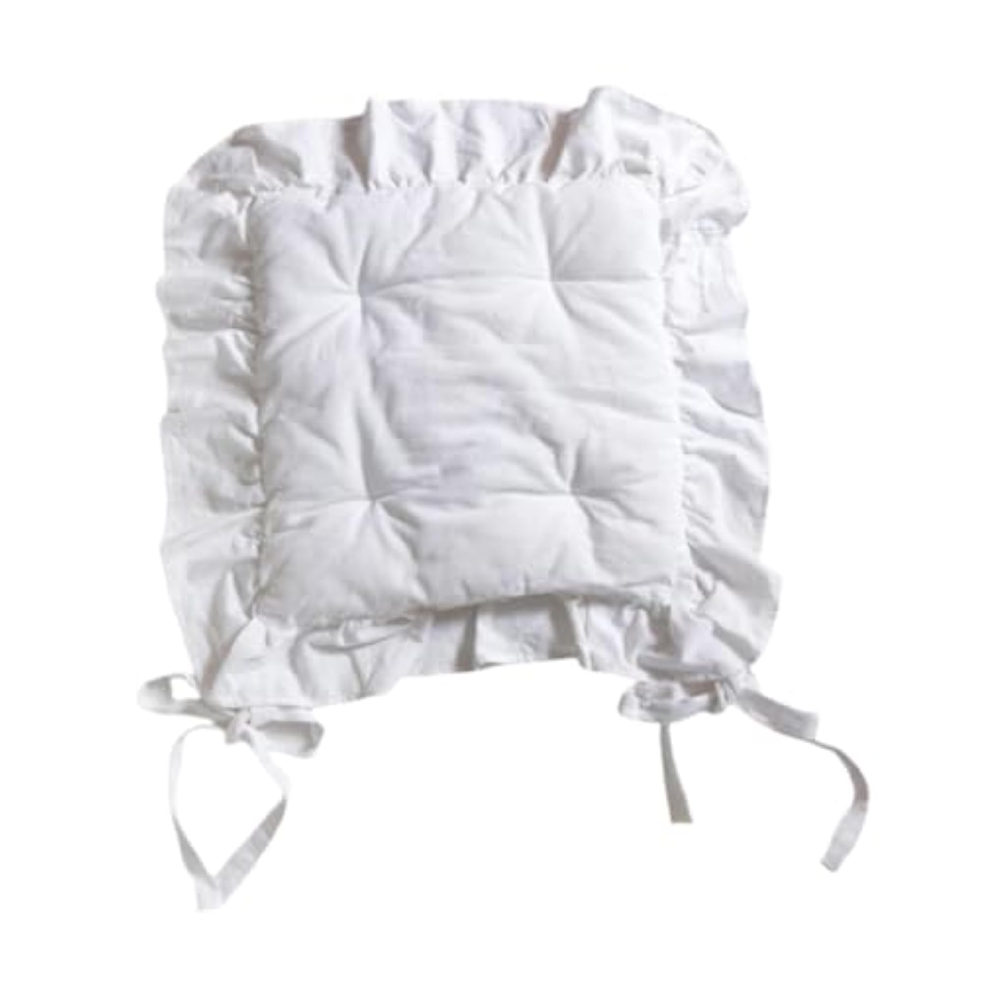 Ruffle Chair Cushion, Elegant Ruffled Chair Pad for Kitchen