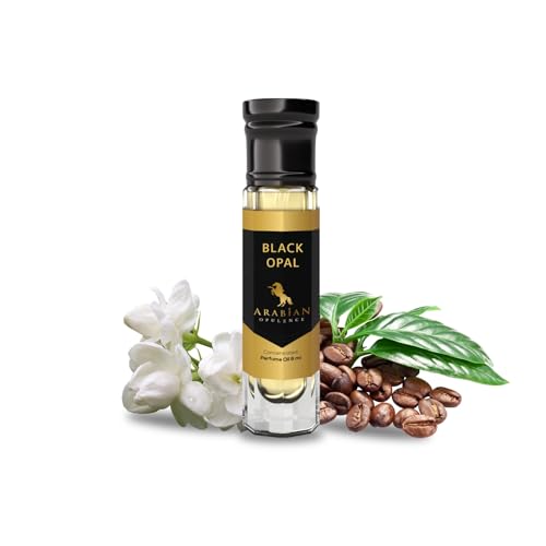 FR49 BLACK OPAL Aceite de perfume para mujeres Botella con rolón de 6 ml. Opulencia árabe. Vainilla/café/dulce/caliente picante/blanco floral.