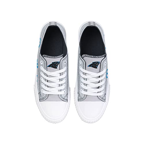 Image of FOCO Womens NFL Team Logo Ladies Fashion Color Glitter Low Top Canvas Sneakers Shoes