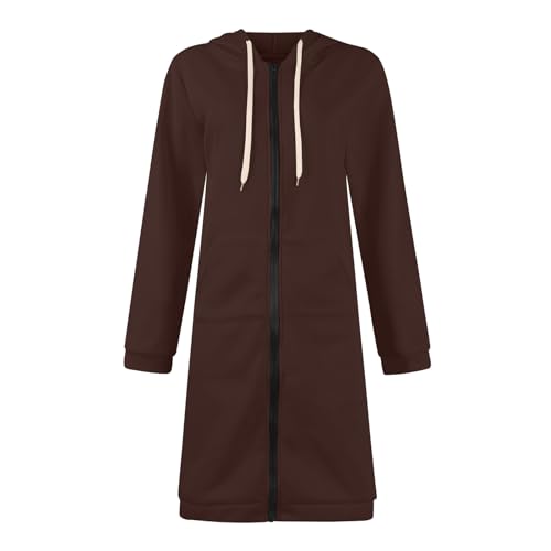 Long Zip Up Hoodie Women Lightweight Cozy Hooded Sweatshirt Jacket Drawstring Open Front Cardigan Hoodies with Pocket2