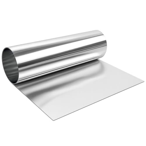 Lámina de chapa fina de acero inoxidable 304, 0,1 x 200 x 1000 mm, chapa metálica flexible para manualidades, reparación de máquinas, trabajos de soldadura y protección de superficies