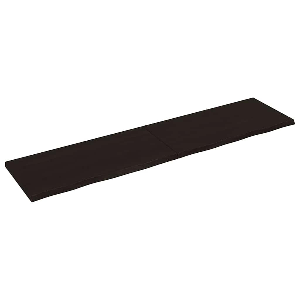vidaXL Piano Bagno Marrone Scuro 200x50x(2-4) cm Legno Trattato