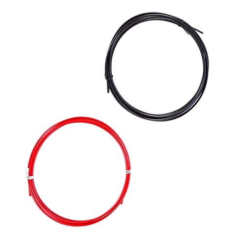 Cable Corde à Sauter Crossfit x2 ✯MARQUE FRANÇAISE✯ + Guide VIDEO/ 3m15 Corde Crossfit rouge (2,4mm) + Cable Corde a sauter Noir (3,4mm) Compatible Toutes Cordes à sauter Adulte avec Cable en Acier Cover