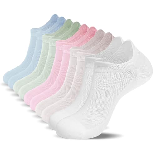 Image of Ankle Socks for Women Cotton Thin Athletic Running Low Cut No Show Socks with Heel Tab 5 Pairs