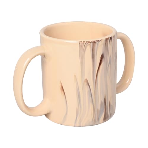 HealthGoodsIn Dual Handle Mug (Double Grip Mug) to Aid Tremors, 11.83 US Fl. Oz. (350 Ml) (Cream)