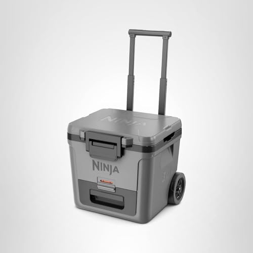 Ninja | Cooler | FrostVault 30QT Cooler with Wheels | Insulated with Temp Dry Storage Drawer | Keeps Ice Cold for Days | for the Beach, Camping, Picnics & More | Slate Gray | FB230GY