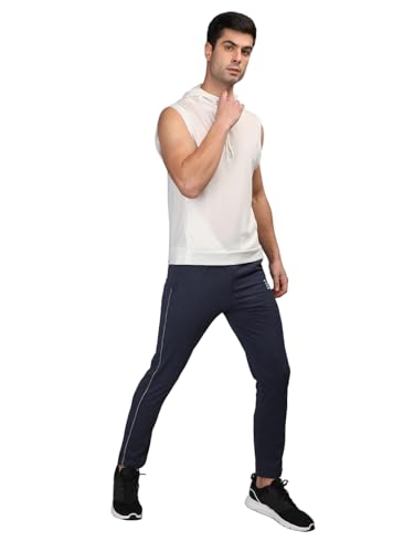 Image of CHKOKKO Men Casual Track Pant Gym Workout Lower with Pocket BlueMelange XXL