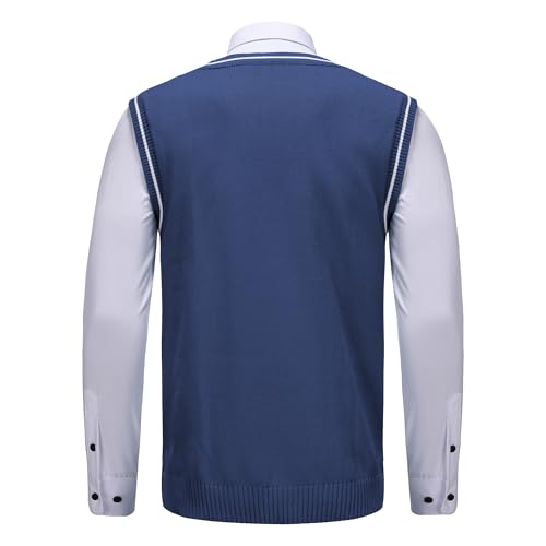 Men’s Cable Knit Sweater Vest V Neck Sleeveless Pullover Classic Fit Business Casual Retro Knitwear for Fall Winter Layering2