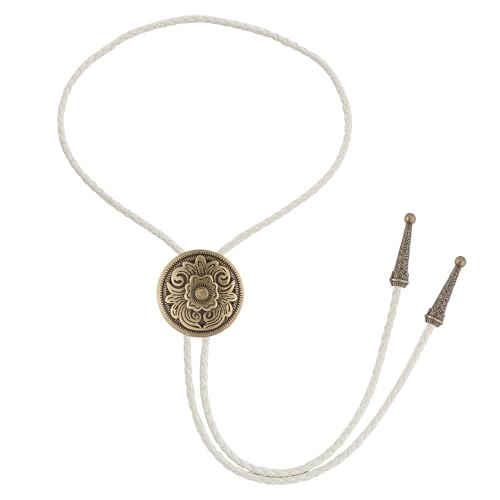 Image of GelConnie Floral Bolo Tie for Men Womens Bolo Tie Necklace Native American Black Men's Bolo Ties Western Cowboy Bolero Ties