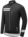 Przewalski Men's Cycling Rain Jacket Waterproof Windproof,Full-Zip Windbreaker Reflective Zipper Pockets for Running Hiking