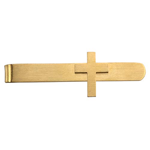 2 Inch Cross Tie Bar Clip In Stainless Steel For Men's Skinny Necktie Gold Color #TOP2