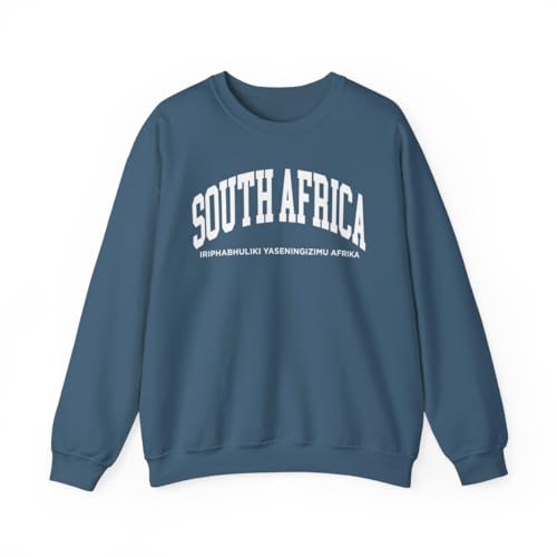 CUSTOMI South Africa Adult Unisex Crewneck Sweatshirt, Indigo Blue, XL