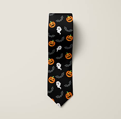 Funny Men’s Tie Holiday Season Party Gifts Pumpkins/Bats/Ghost Neckties For Halloween #TOP4