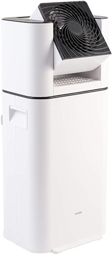 Iris Ohyama Woozoo, Tragbarer 2-in-1 Luftentfeuchter & oszillierender Ventilator, 21m², 590W, Wassertank 2.5L, Timer, Leise - Dehumidifier with Circulator DDC-50 - Weiß