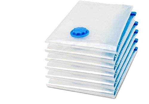 Kavid Vaccum Bag Without Pump and Travel Vaccum bag Quit Vacuum Plastic Rectangular 60 X 80 cm, Clear Set of 4