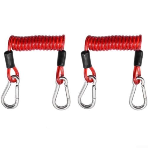 Coiled Paddle Board Leash 25-100cm for tpu Saltwater Safe Coiled(red pair)