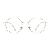 TIJN Blue Light Blocking Glasses Vintage Round Metal Eyeglasses Anti Eye Fatigue Eye Strain