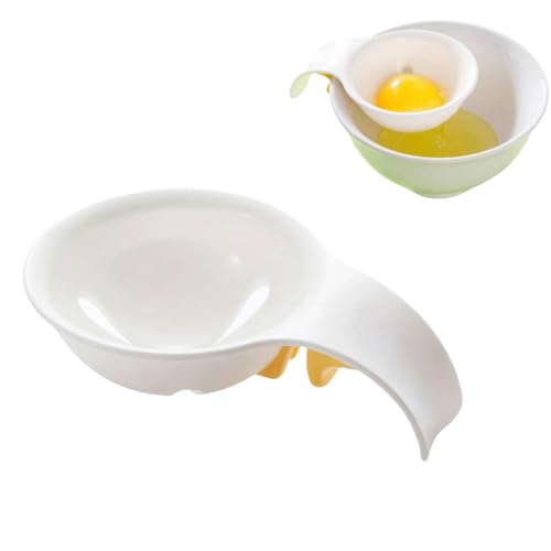 Separador de huevos, separador de clara de huevo, clip separador de yema de huevo para cuenco, separador de yema de huevo para huevos crudos, separador de huevos de mano, utensilios de cocina (blanco,