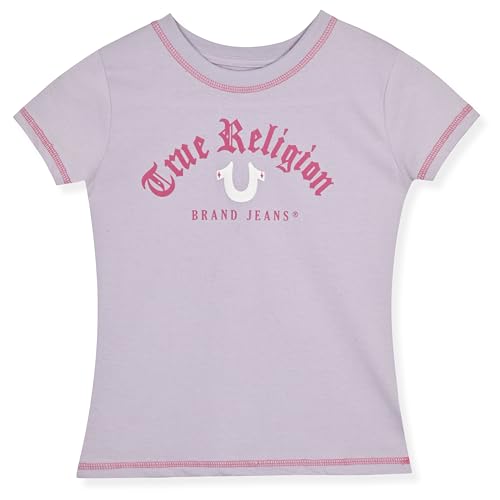 Image of True Religion Girls Jeans Shorts Set Girls Denim Short and Fashion Tee Shirt Clothing Set for Kids
