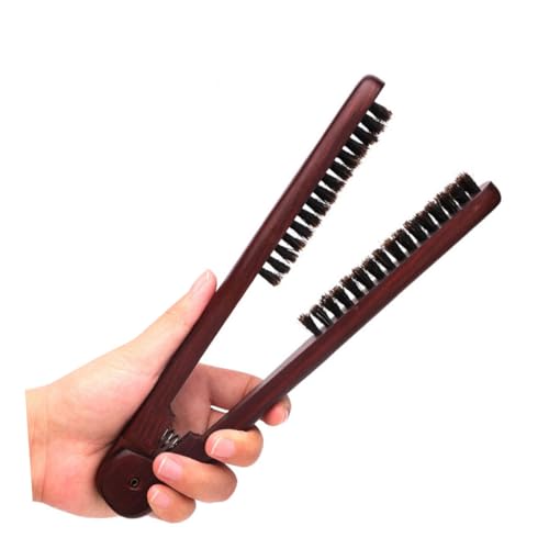 Cepillo de Peinar y Alisar el Pelo Doble con Cerdas para Mujer, Herramienta de Estilo Portátil y Ligera para Cabello Suave y Natural miniatura 6