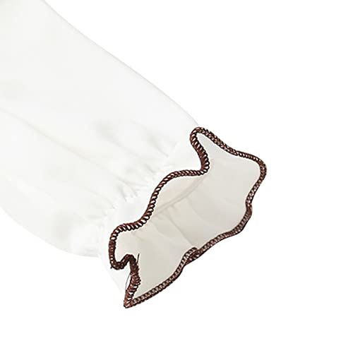 famuka Baby Girl White Shirts Toddlers Long Sleeve Doll Collar Blouse Kids Tops4