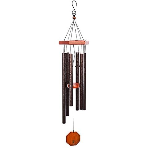BLESSEDLAND Premium Wind Chimes Outdoor Deep Tone, 34" Wind Chime, Personalized with 6 Aluminum Tuned Tubes, Elegant Chime for Garden Patio Yard and Home Decoration.(Copper Vein) Cover