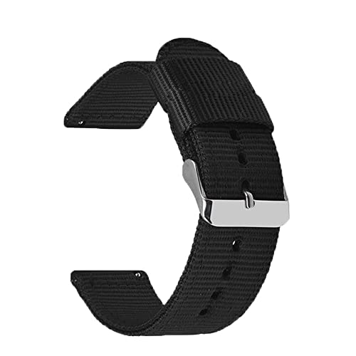 Sangle en Toile en Nylon de 22 mm pour Garmin Venu 2 et Vivoactive 4, Bracelet Noir Blanc
