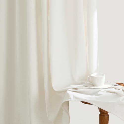 Image of MIULEE Ivory Velvet Curtains 84 inches Long, Pinch Pleated Blackout Drapes with Hooks, Cream Thermal Insulated Pinch Pleat Panels for Bedroom Living Room, 2 Panels