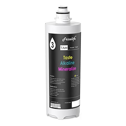 Frizzlife Replacement Filter Cartridge For TAM3 Filter, With FZ-4 Filter Cartridge Inside, For PD600-TAM3 Reverse Osmosis System(3rd Stage) & TAM3 Remineralization Alkaline Filter. Cover