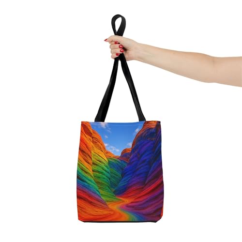 A Canyon Painted with Every Color of the Spectrum Premium Tote Bag with Reinforced Stitching4