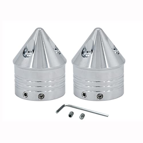 HDBUBALUS Motorrad Vorderachse Mutter Abdeckung Achsenkappen Set Fit für Harley Sportster XL 1200 Dyna Softail Fat Boy Touring Street Road Electra Tri Glide 2 Stück Chrom