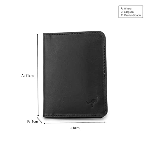 Carteira Masculina Pequena Couro Porta Cartões Vertical (PRETO)