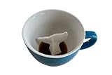 Creature Cups WHALE TAIL Ceramic Cup (11 Ounce, Ocean Blue Exterior) - Hidden 3D Animal Inside Mug - Birthday, Holiday Gift for Lovers of Marine Animals and Coffee & Tea