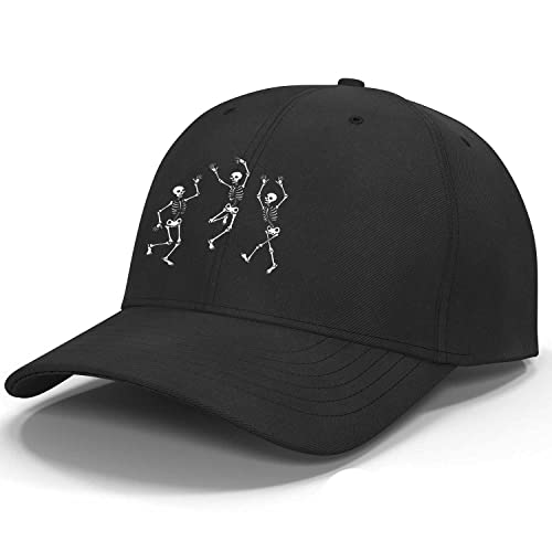 Dancing Skeleton Baseball Cap Adjustable Unstructured Cotton Dad Hat Sun Protection Hats Printed Baseball Cap Men's And Women's Baseball Cap Outdoor Sports Baseball Cap Great Gift #TOP1