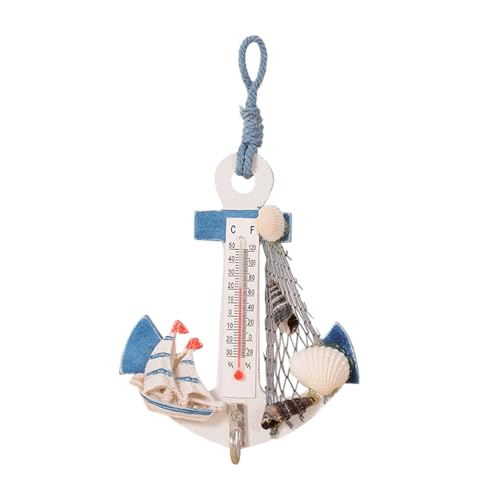 Amosfun Termometro Decorativo Parete Con Gancio Ancora Stile Marinaresco Ornamento Da Appendere Per Interni Ed Esterni Decorazione Marina Per Feste e Casa