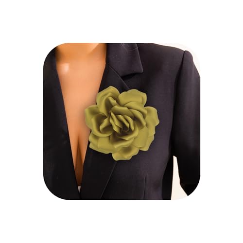 Image of Flower Brooch Pins for Women 5.5in Lapel Pins Large Rose Floral Brooches Dainty Satin Fabric Brooches Rose Flower Hair Clips Wedding Party Dance Clothes Accessories Jewelry