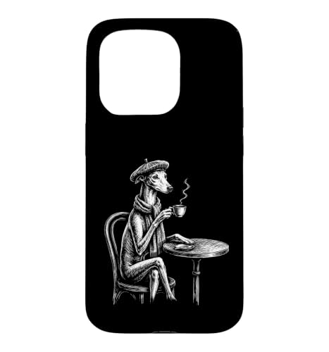 Greyhound Paris Cafe - Greyhound Mom Italian Greyhound Case for iPhone 15 Pro