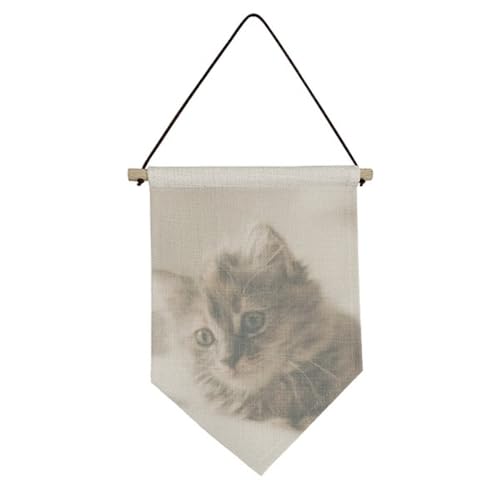 Drapeau sur toile de qualité supérieure avec motif chat gris