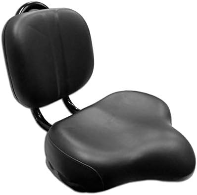Flying Horse Bike Seat with Backrest Black Saddle - Comfort Bike Back Seat - Extra Large Bicycle Seat - Support Seats for Adult Beach Cruiser, Electric, Tricycle, Commuter, or Scooter