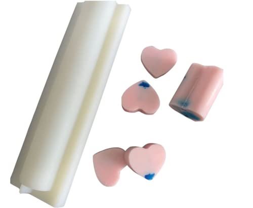 Justfund Heart Shape Tube Column Silicone Soap/Candle Mold Embed Soap Making Supplies Tool Dia. 1Inch #TOP5