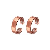 FASCIO 2PCS Magnetic Copper Rings for Women Men, Adjustable