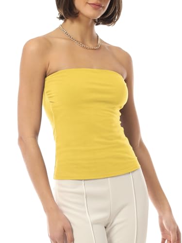 Image of MixMatchy Women's Stretchy Strapless Tube Top Y2K Bandeau Top