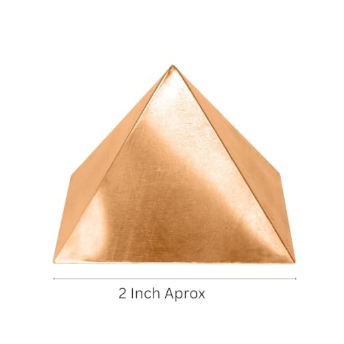 Image of Pure Copper Hollow Pyramid, 2-Inch, for Home and Office, Vastu Energy Booster, Universal with Wireless Pyramid