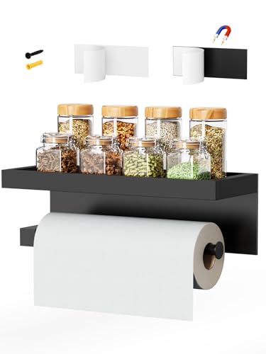 3-in-1 Paper Towel Holder Magnetic Adhesive Wall Mount - Paper Ro...