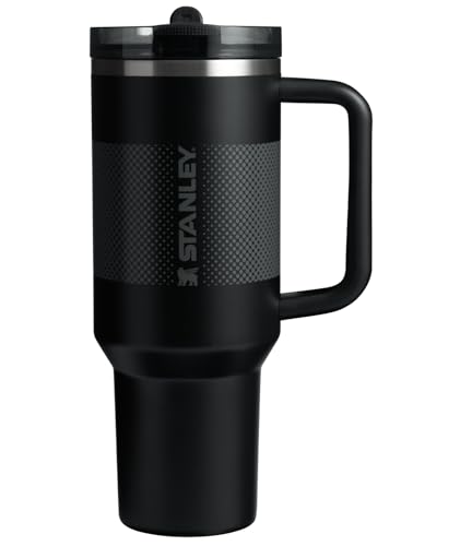 Stanley Quencher ProTour Flip Straw Tumbler with Leakproof Lid 40 oz | Built-In Straw and Handle | Cup Holder Compatible for Travel | Insulated Stainless Steel Cup | BPA-Free | Black Fade