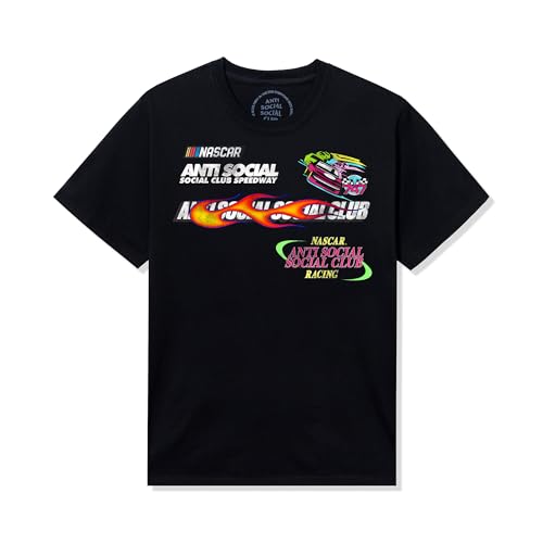 Anti Social Social Club Nascar Daytona Graphic Tee Short Sleeve Cotton Unisex Adult Black Medium NASCAR Race Shirt Motorsport Fan Apparel Streetwear Summer Casual Racing Event Tee